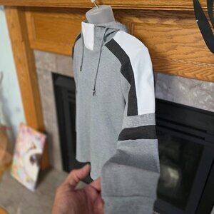 Amongst Others Gray Hooded Sweatshirt with Black and White Accents